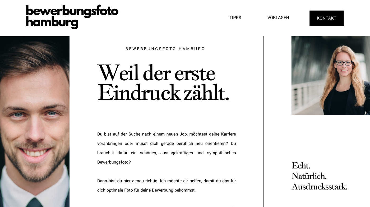 Screenshot Bewerbungsfoto Hamburg .net