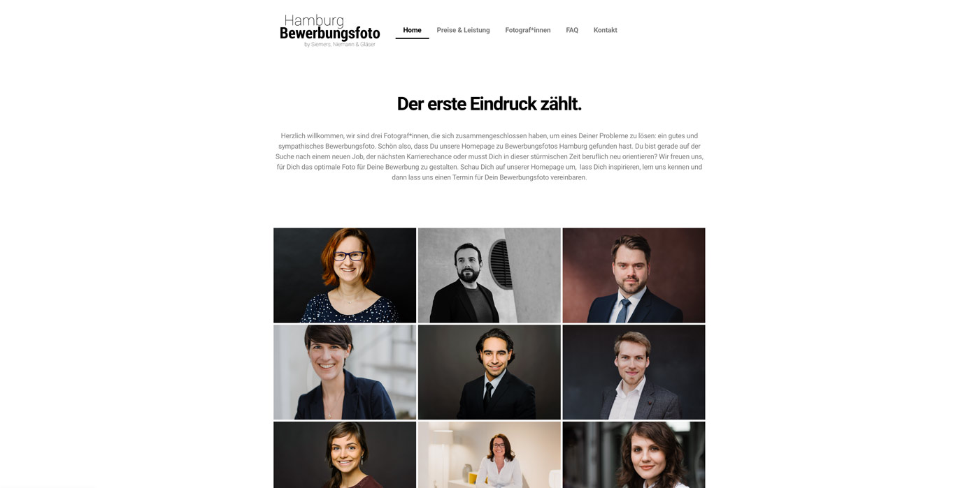 Webseite Hamburg Bewerbungsfoto Kollektiv